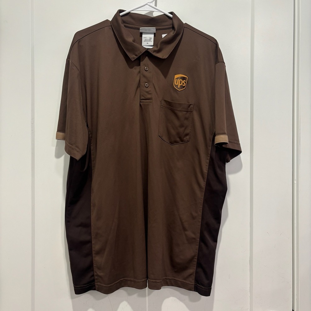 WearGuard UPS Polo Shirt Mens XL Brown Short Sleeve Casual 15834 UPBR